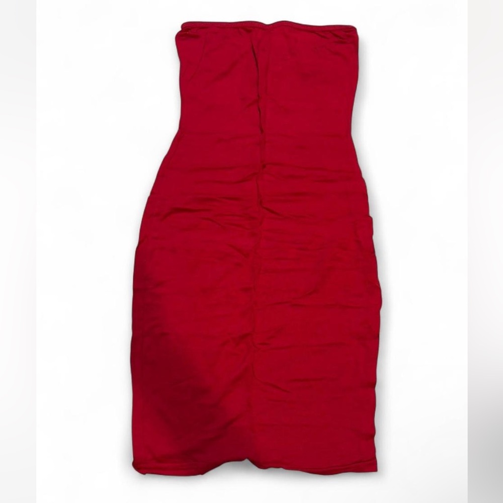 PLT Red Strapless Dress